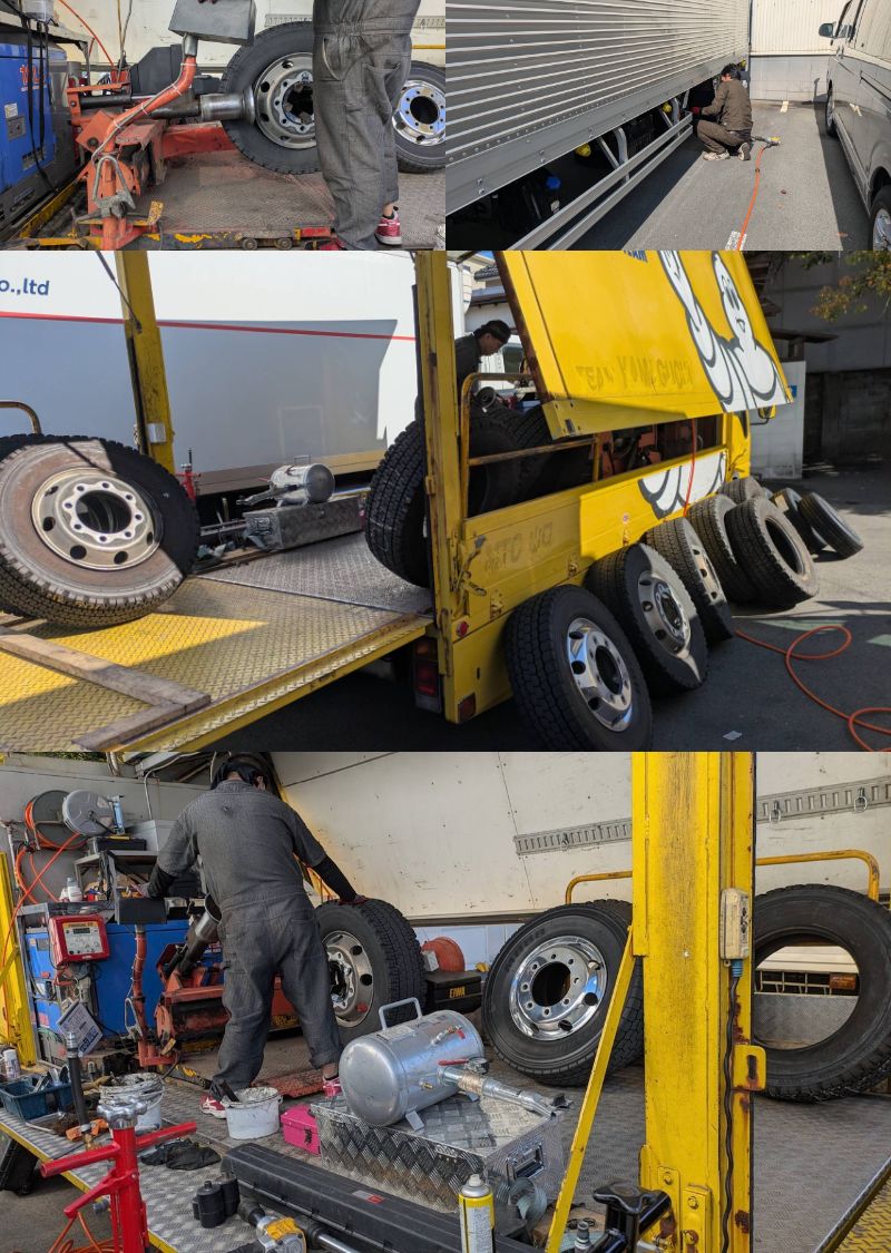 【スタッフ大募集！】　トラックタイヤの整備風景です！